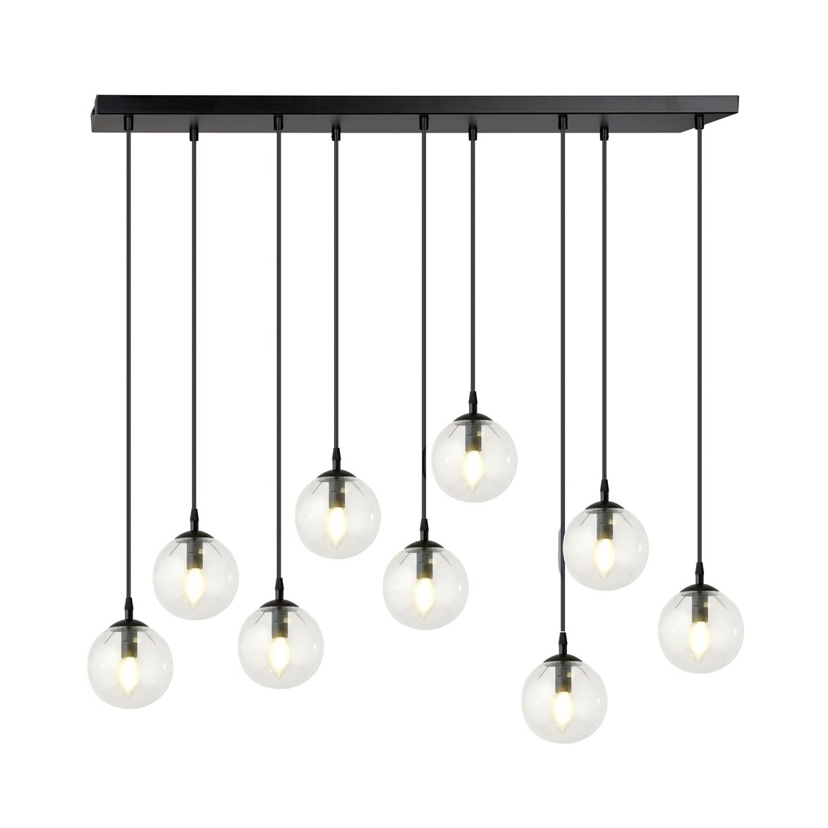 COSMO 9 Taklampa, Svart/Transparent