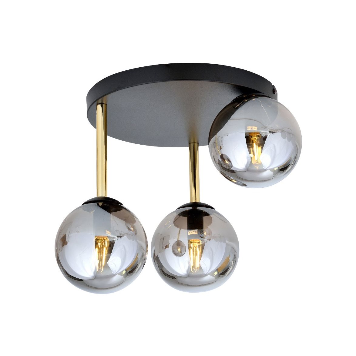 DOLCE 3 Taklampa, Svart/Guld/Grafit