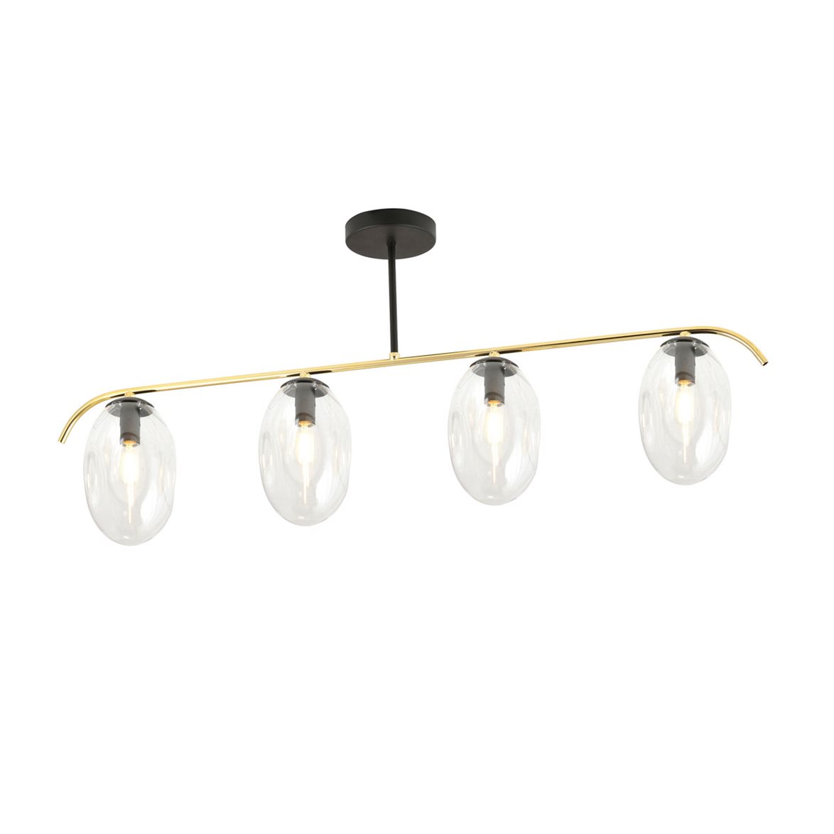 FINES 4 Taklampa, Svart/Guld/Transparent