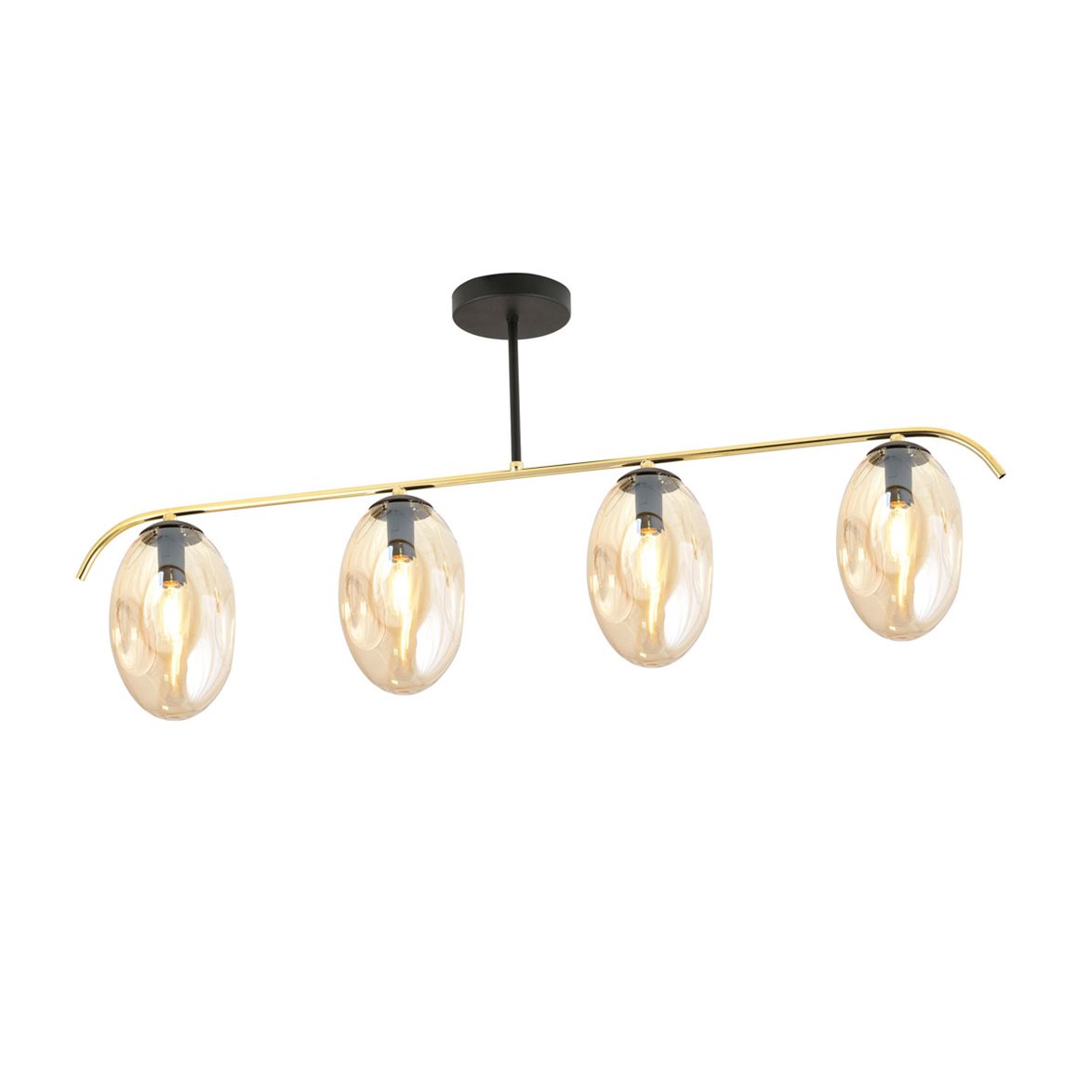 FINES 4 Taklampa, Svart/Guld/Amber