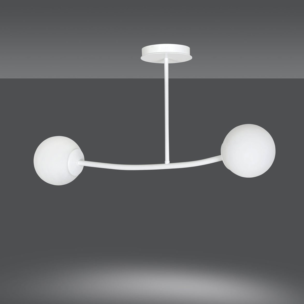 HALLDOR 2 Taklampa, Vit/Vit