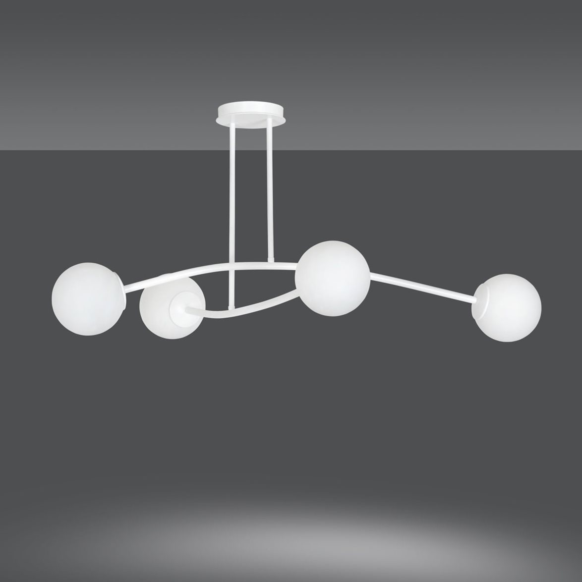 HALLDOR 4 Taklampa, Vit/Vit