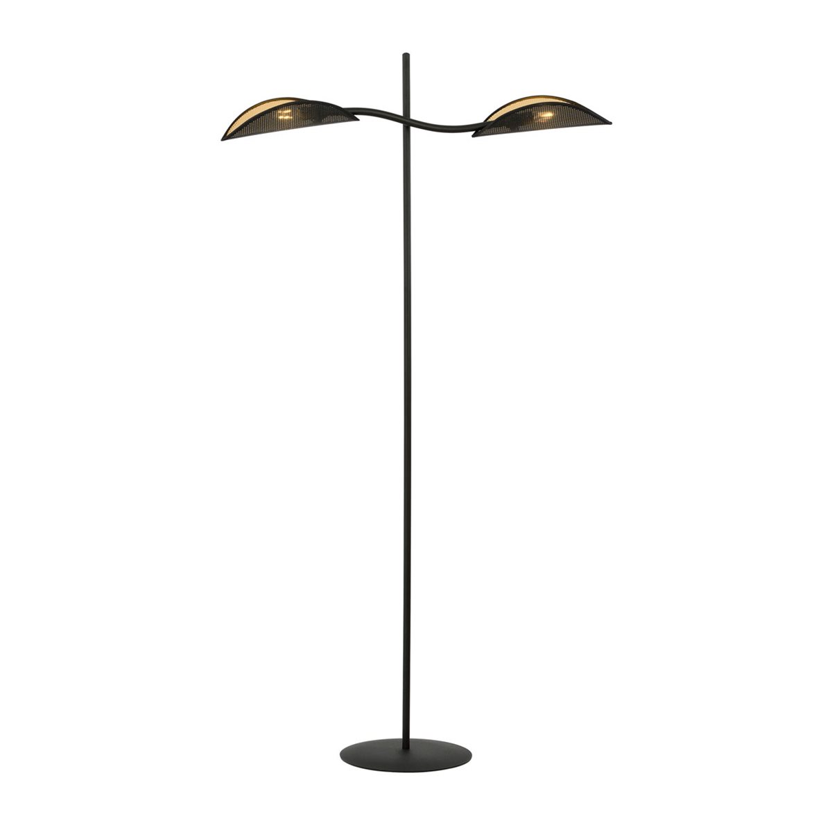 LOTUS LP2 Golvlampa, Svart/Svart/Guld