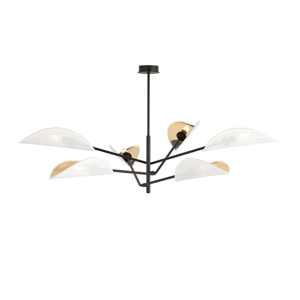 VENE 6 Taklampa, Svart/Vit/Guld