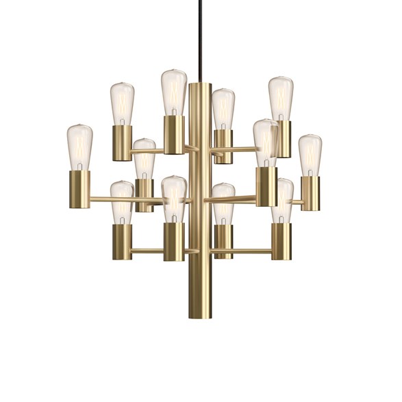 Manola chandelier 12 Mini satin brass
