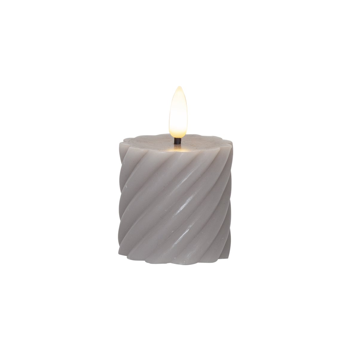 Led Blockljus 2-Pack Flamme Swirl, Grå