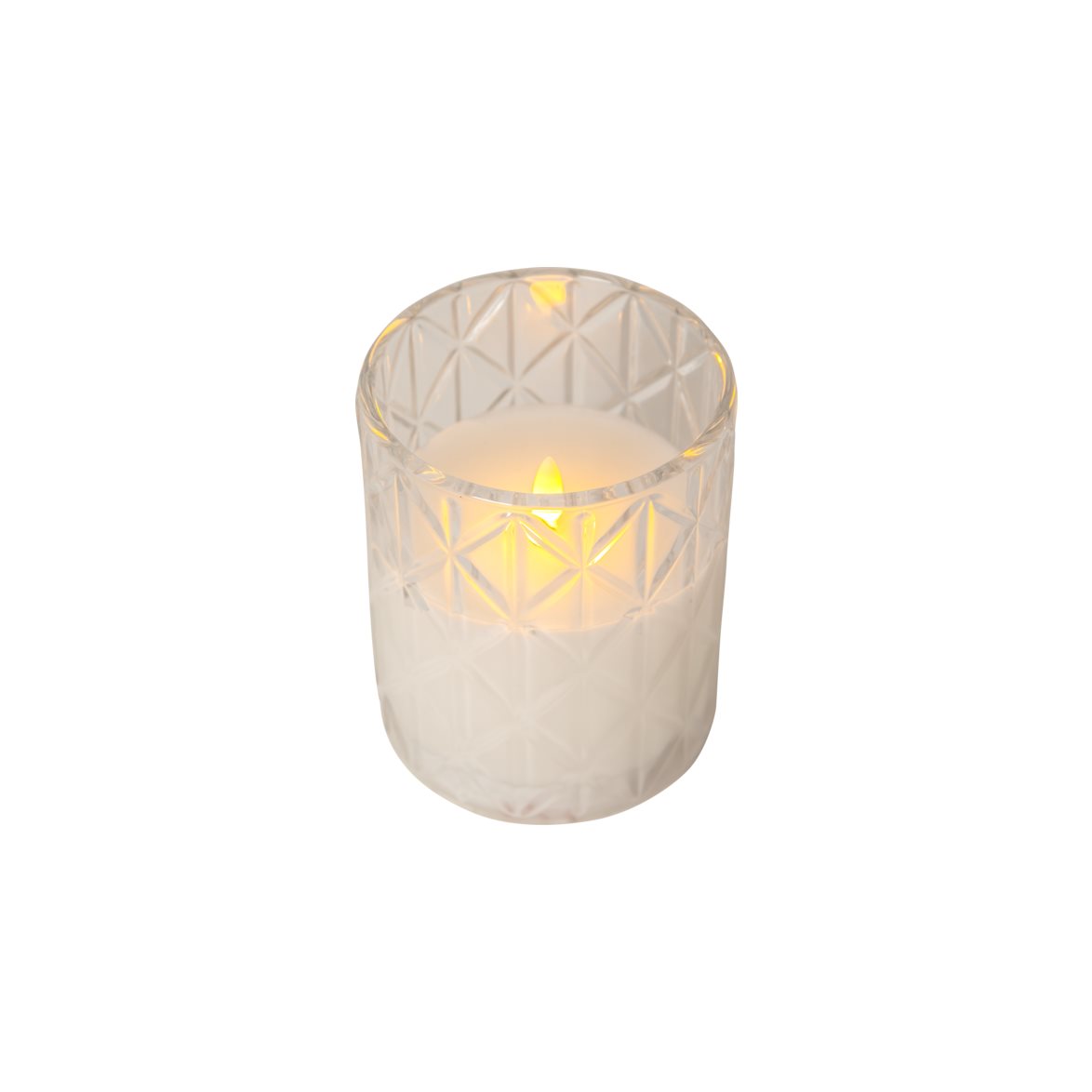 Star Trading LED Blockljus Flamme Romb Transparent 12,5cm | Övrigt - Inredning - Batteriljus LED | Lampspecialisterna
