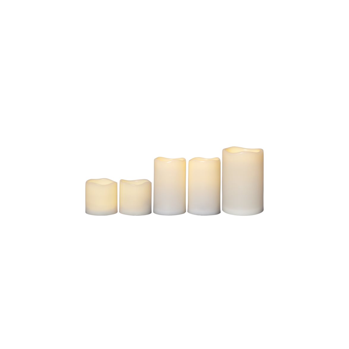 Star Trading LED Blockljus Paul set of 5 Elfenben 15cm | Övrigt - Inredning - Batteriljus LED | Lampspecialisterna