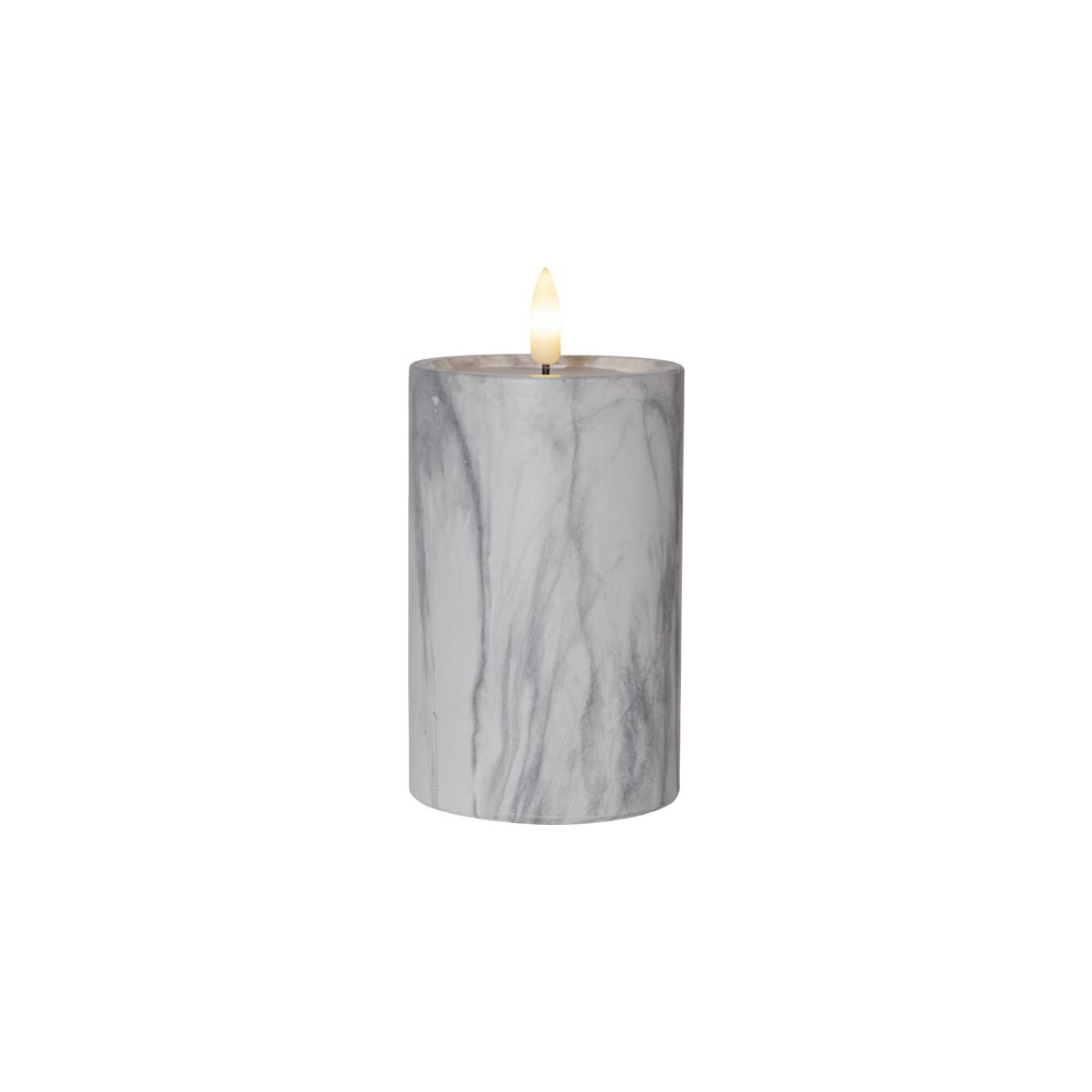 Star Trading LED Blockljus Flamme Marble Grå 15cm | Övrigt - Inredning - Batteriljus LED | Lampspecialisterna