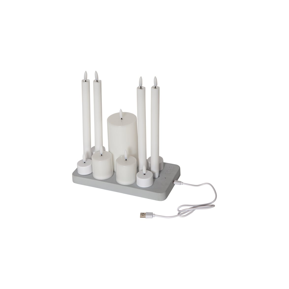 Star Trading LED Ljus Flamme Charge Mix Vit 27cm | Övrigt - Inredning - Batteriljus LED | Lampspecialisterna