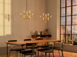 Manola chandelier 12 Mini satin brass