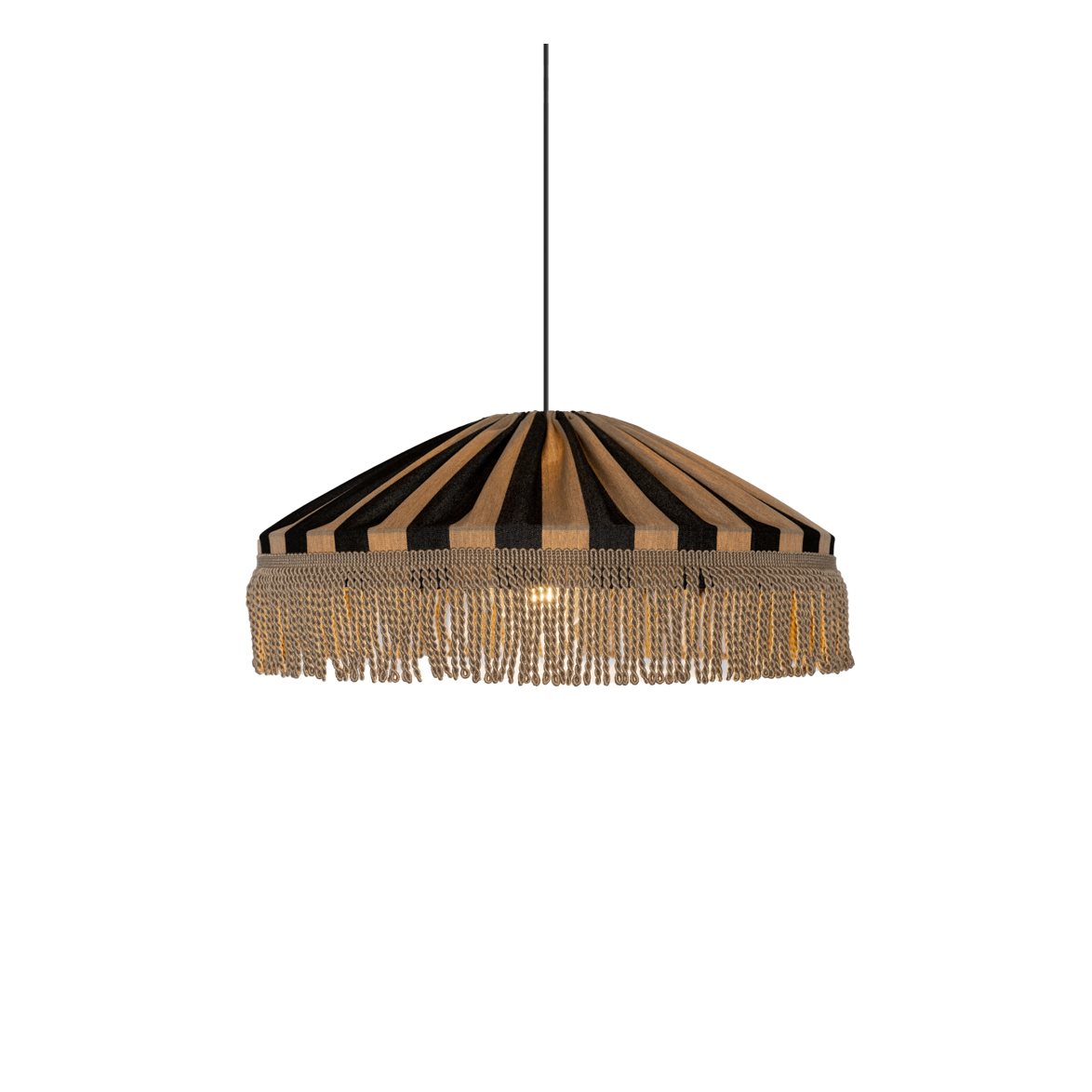 Taklampa Capri D58 s/s frans E27 5m IP44 taupe/svart