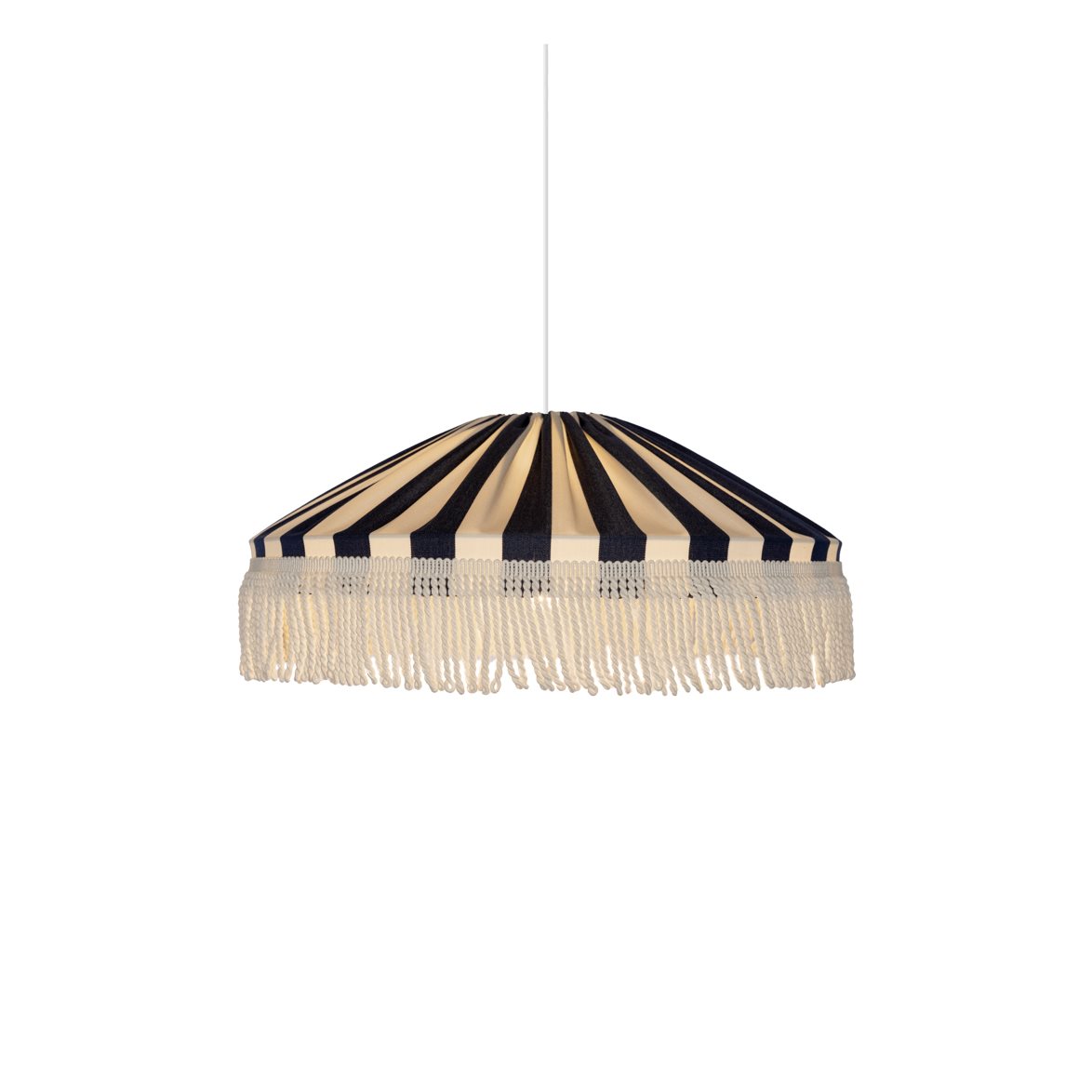 Alde & Lind Taklampa Capri D50 s/v frans E27 5m IP44 bl&aring;/vit