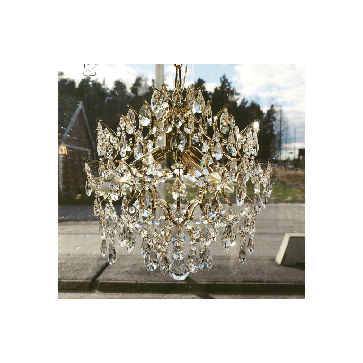 Kristallkrona Kate Guld 34cm