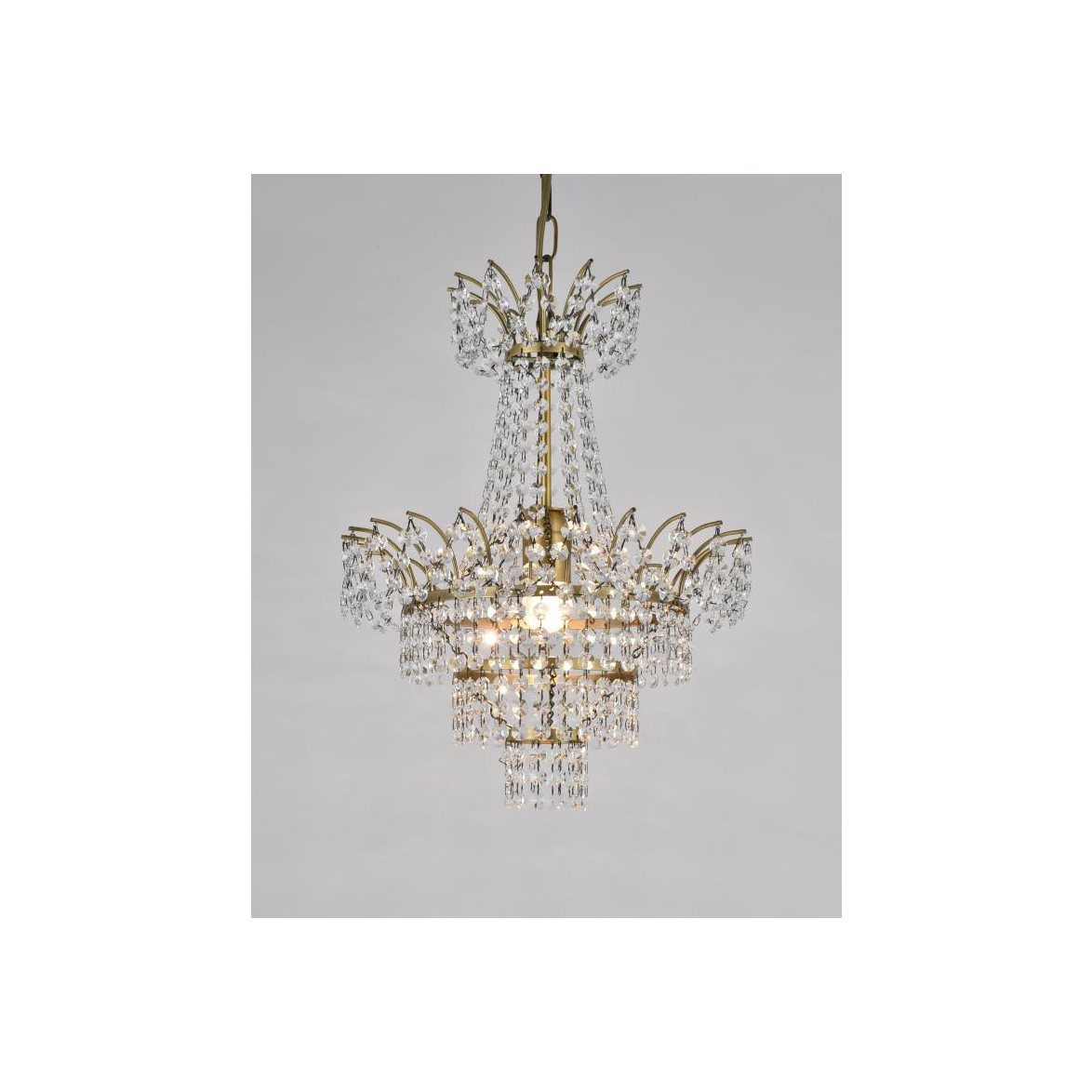 Kristallkrona Estelle Antikmässing 36cm