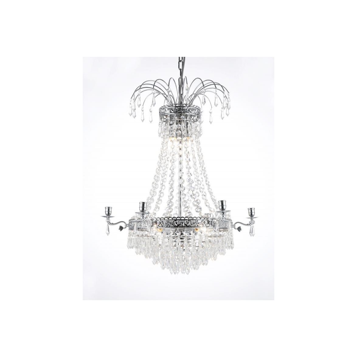 Kristallkrona Empire Classic 6-Arm Medium Krom 55cm