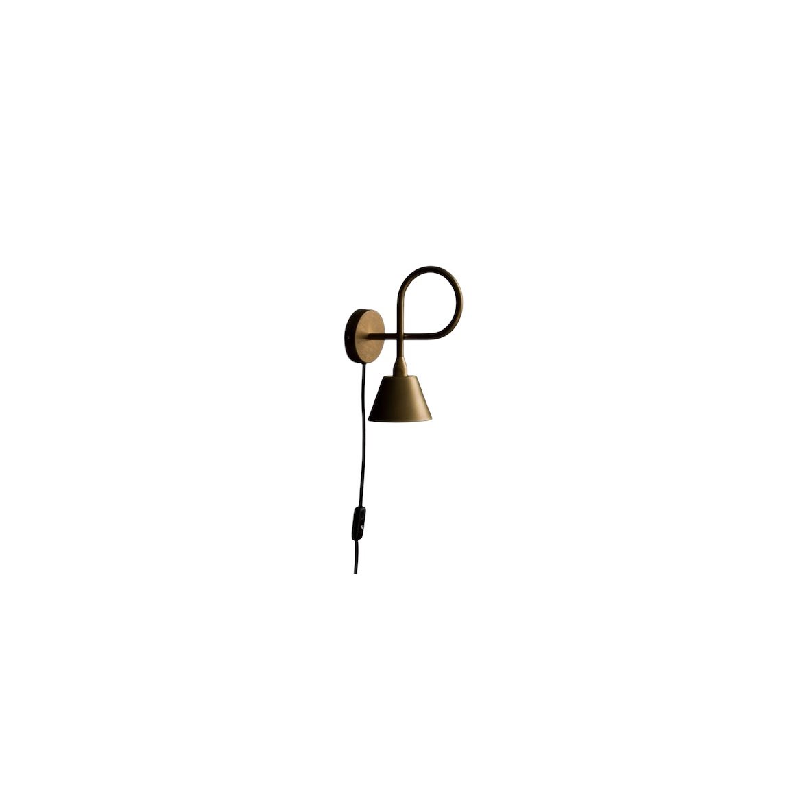 Vägglampa Loop 1-Låg Råmäss Ned