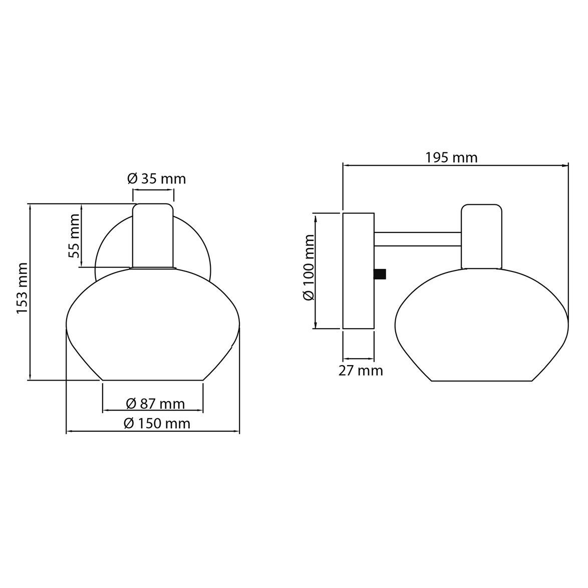 Reservglas Elba, Opal 15 cm | Övrigt - Reservglas & Reservdelar - Reservglas | Lampspecialisterna