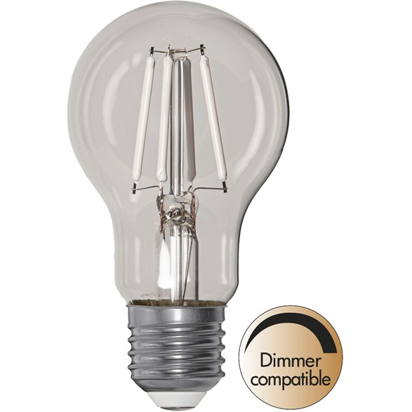 LED-lampa E27 normal , 4.5W(40W) vitt filament, dimbar