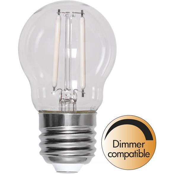 LED-lampa E27 klot 2.5W(25W) vitt filament, dimbar