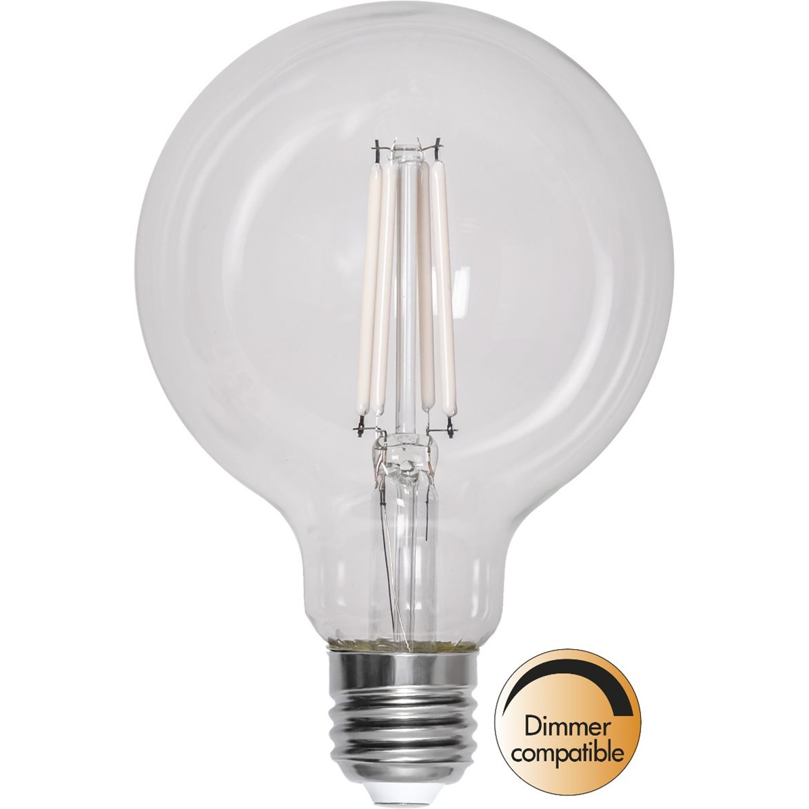LED-lampa E27 glob 95mm 7W(60W) vitt filament, dimbar