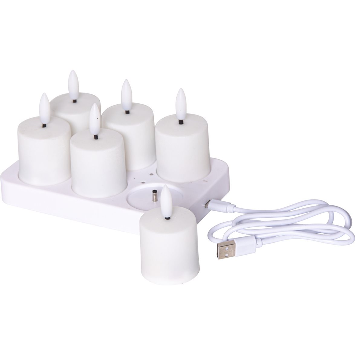 Star Trading LED Ljus 6-pack Flamme Charge Vit 8,5cm | Övrigt - Inredning - Batteriljus LED | Lampspecialisterna