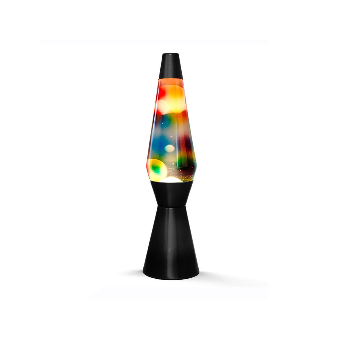 itotal Lavalampa 36 cm rainbow svart bas