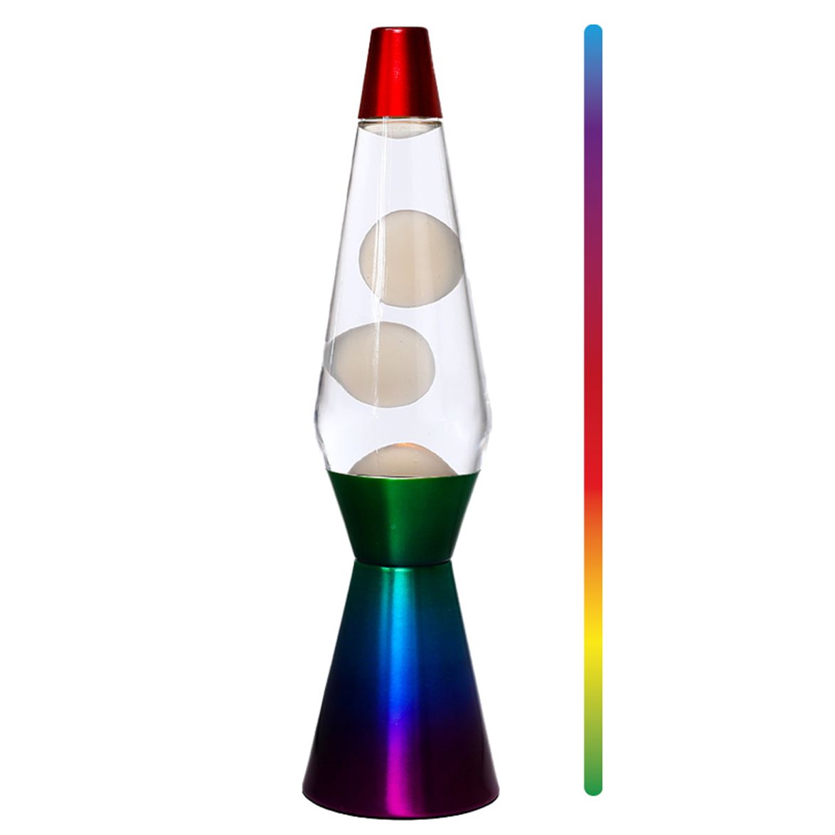 itotal Lavalampa 36 cm multi/vit rainbow bas LED