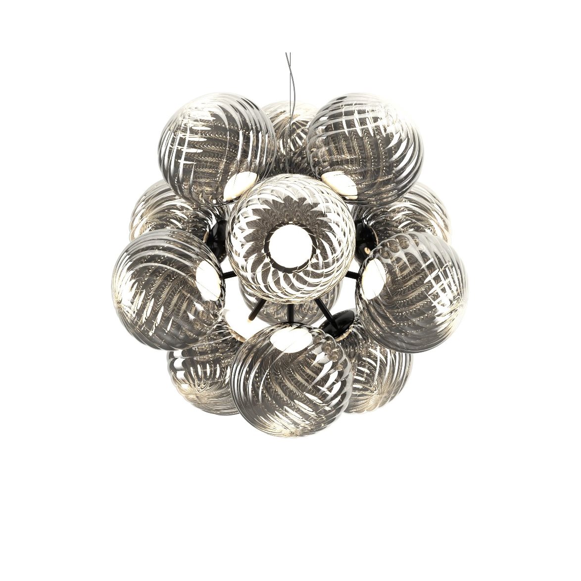 Tom Dixon Whirl Burst Chandelier Silver LED CB | Inomhusbelysning - Taklampor - Taklampor hängande | Lampspecialisterna