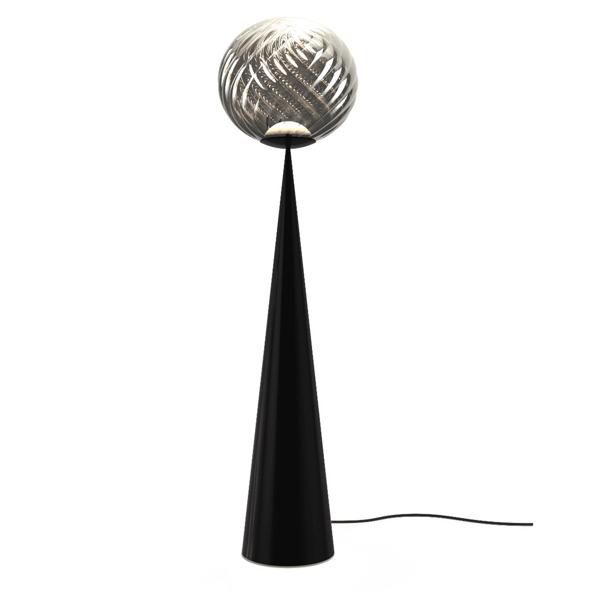Tom Dixon Whirl Cone Fat Floor Silver/Black LED UN