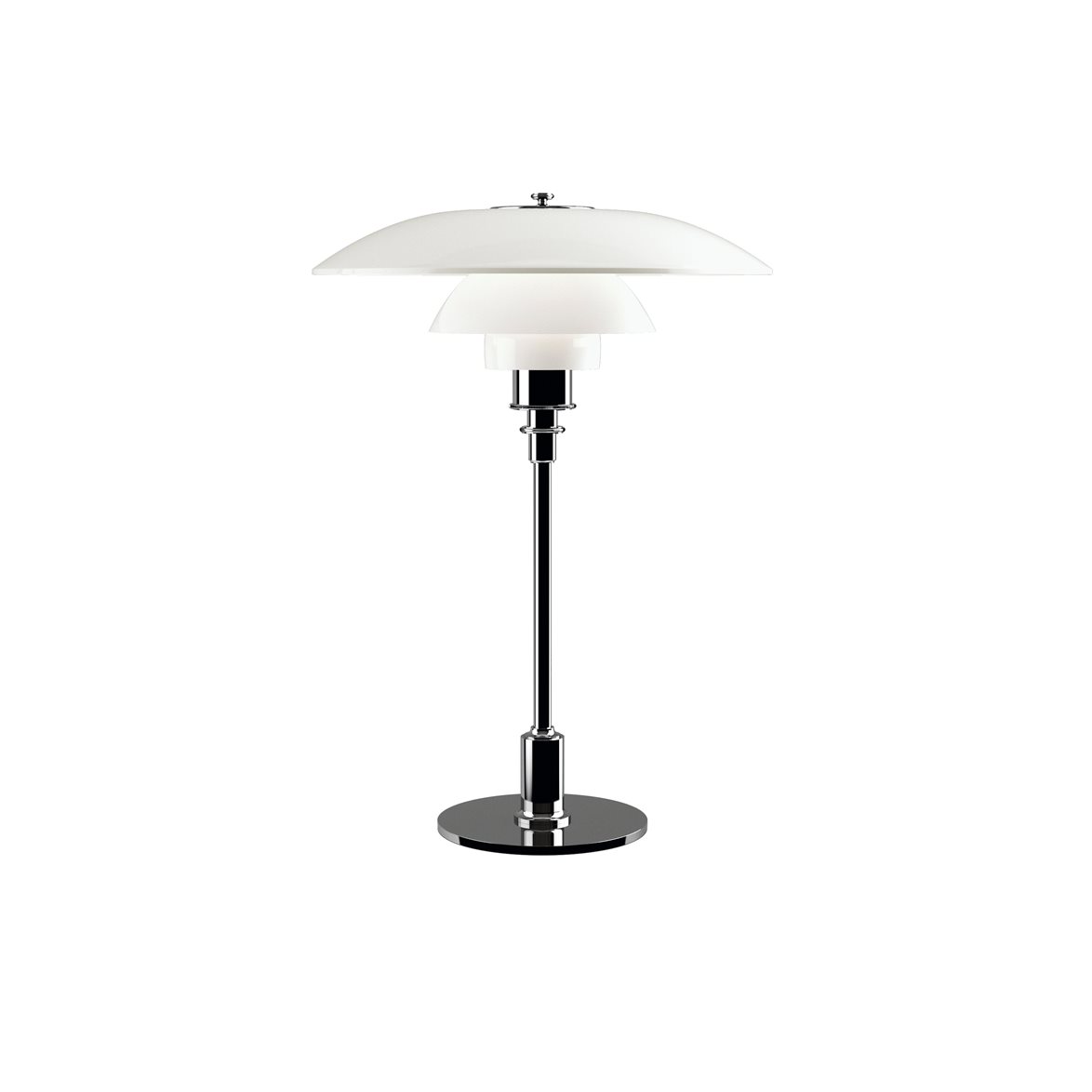 PH 3/2 bordslampa, krom/opal 47,2cm