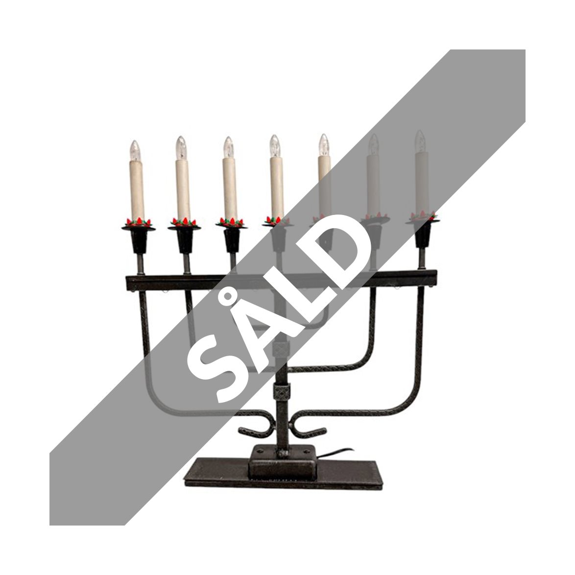 Vintage by Bright 1-2-3 Elljusstake Svart Metall 7arm, 46 cm