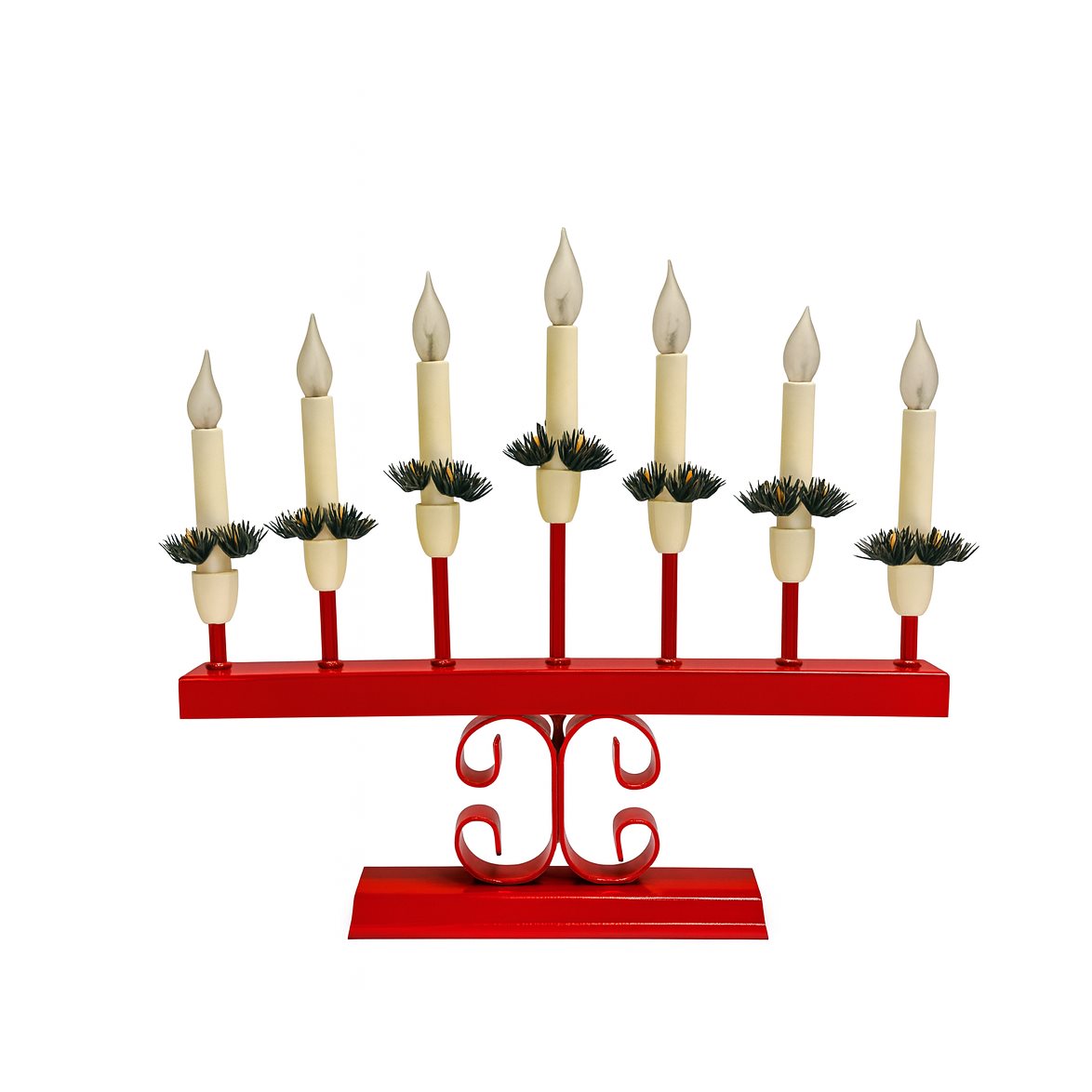 Vintage by Bright 1-2-3 Elljusstake Red Pop 7-arm, Röd