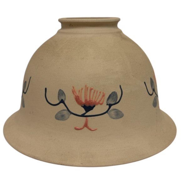Klockskärm, porslin beige blomma 17 cm