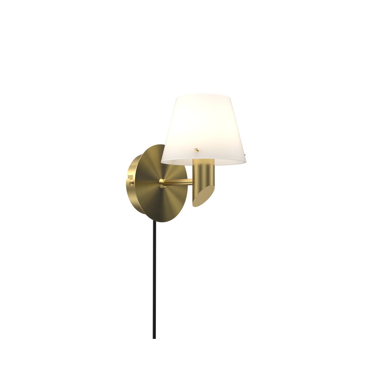 Herstal Gil wall lamp satin brass/opal glass