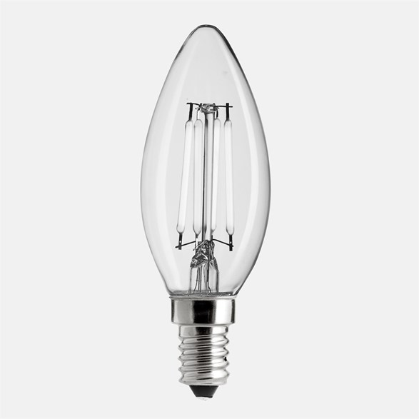 LED-lampa UNI-WHITE kronljus klar E14 4W 2700K dimbar