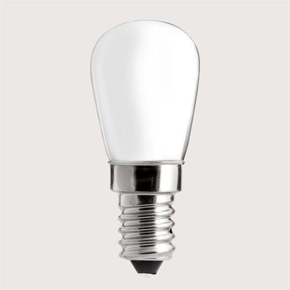 LED-lampa UNI-WHITE päron opal E14 1,5W 2700K dimbar