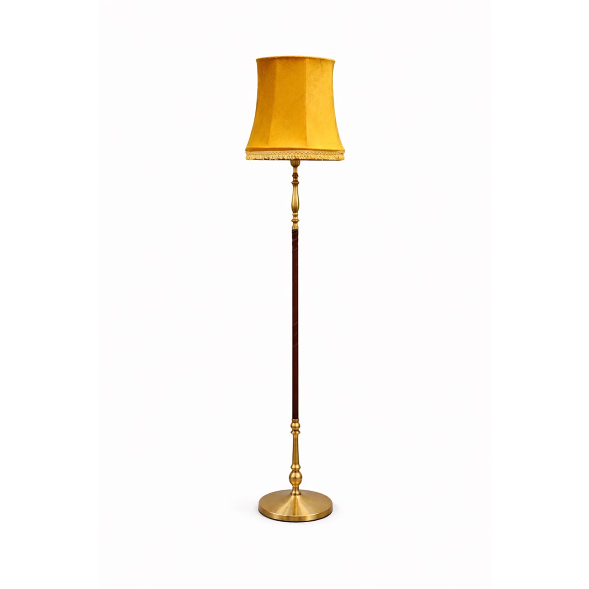 Vintage by Bright 1-2-3 Einar Bäckström Golvlampa – Mässing/läder