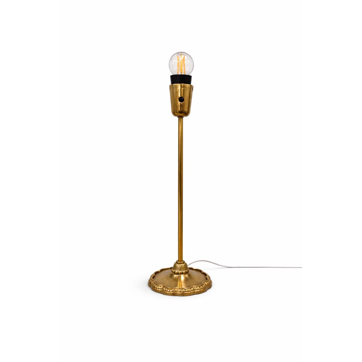 Vintage by Bright 1-2-3 Brass Lampfot – Skulpterad Bas
