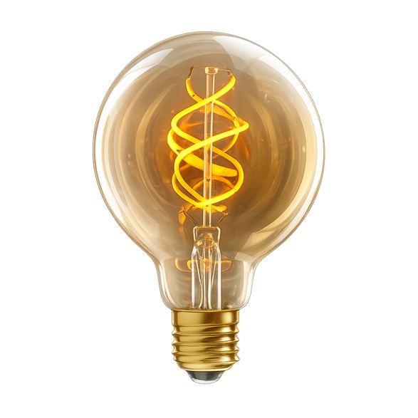 UNI-FLEX glob 100mm gold E27 5W 2000K dimbar