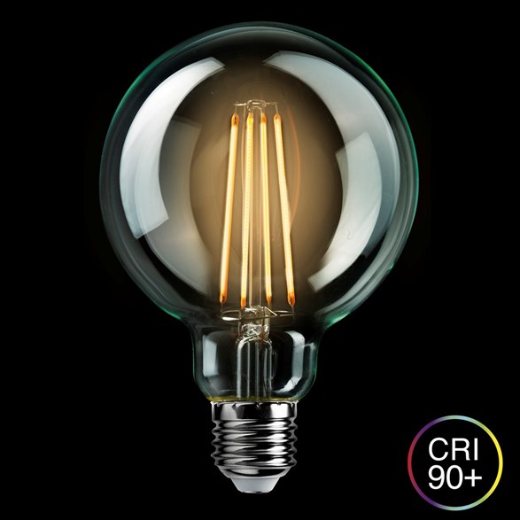 Glob 100mm klar E27 8W 2700-2200K dim to warm
