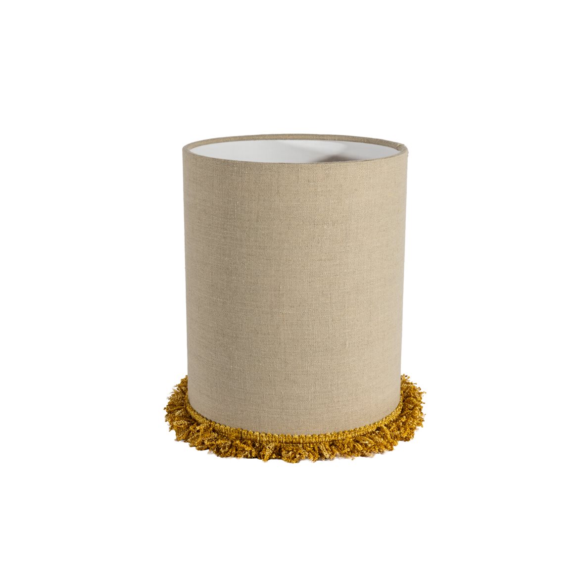 Alde & Lind Bordslampskärm Cylinder D21,5 lin frans senapsgul | Lampskärmar - Lampskärm bordslampor | Lampspecialisterna