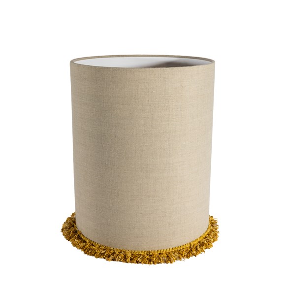 Bordslampskärm Cylinder D29 lin frans senapsgul