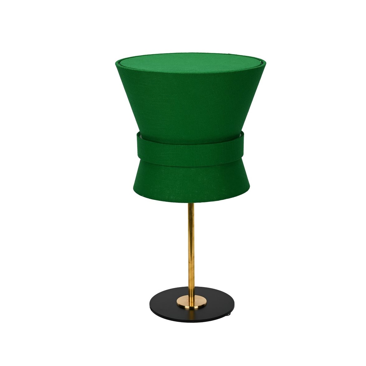 Örsjö Belysning Bordslampa Bow Rå mässing - Small Emerald Green | Inomhusbelysning - Bordslampor - Bordslampor Interiör | Lampspecialisterna