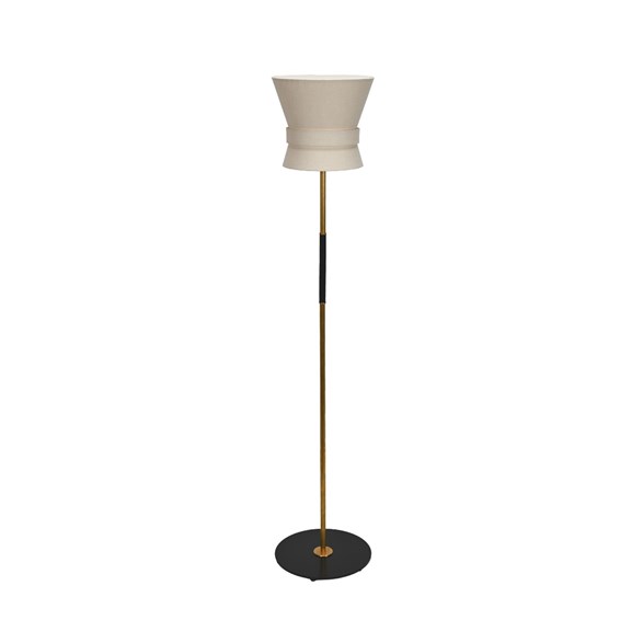 Golvlampa Bow Rå mässing - Small Cream White