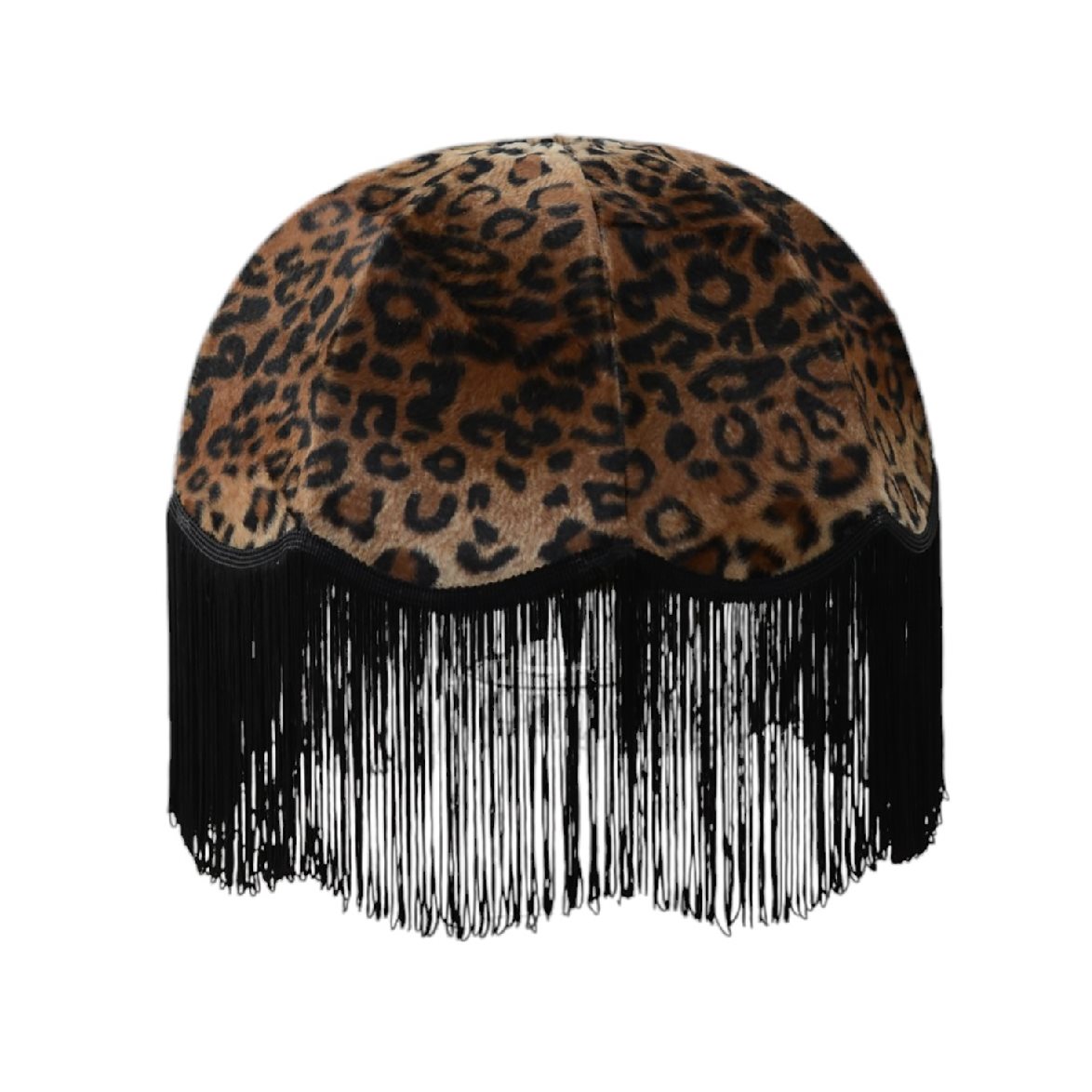Hallbergs Belysning Leopard P&auml;ls Lampsk&auml;rm med svart frans 35 cm