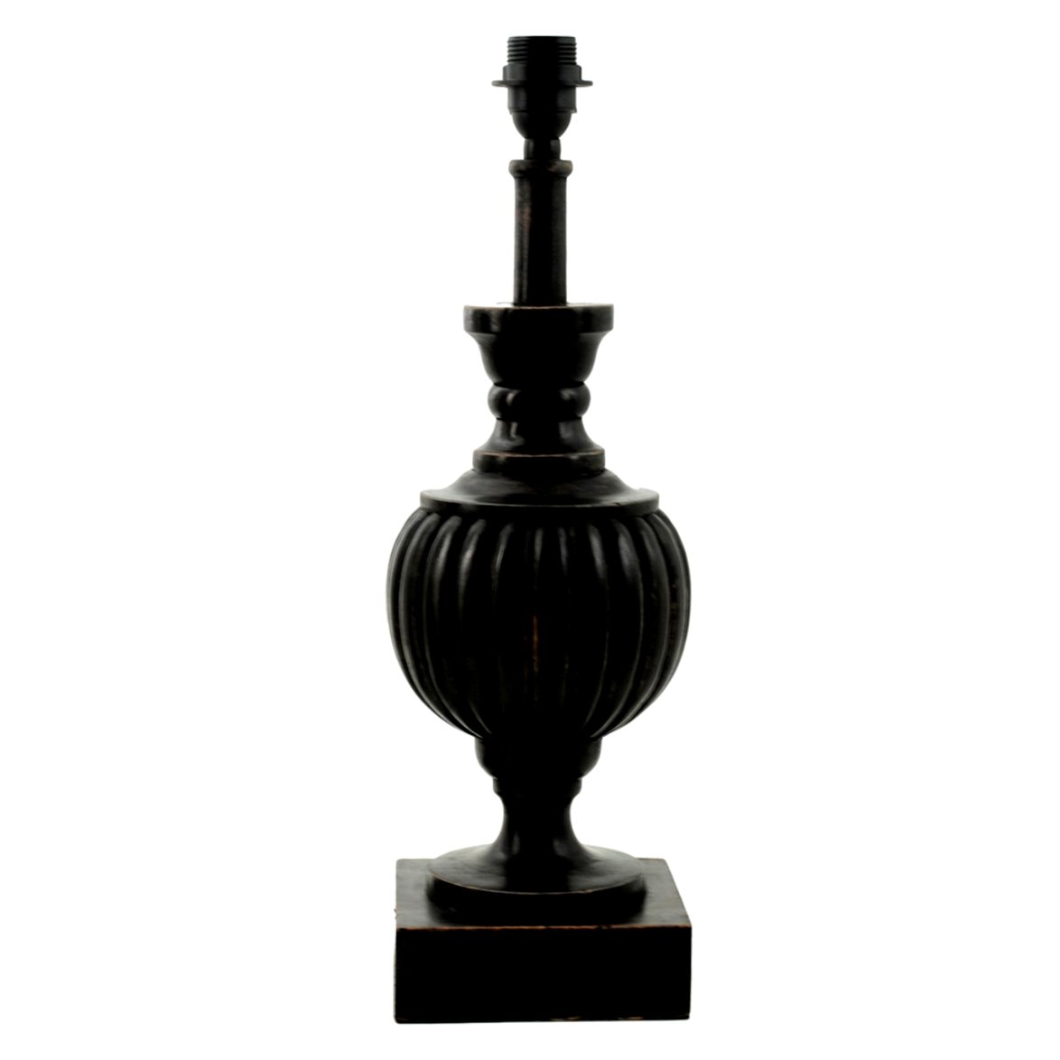 Hallbergs Belysning Louis Lampfot Antik svart 15,5cm | Inomhusbelysning - Bordslampor - Lampfötter | Lampspecialisterna