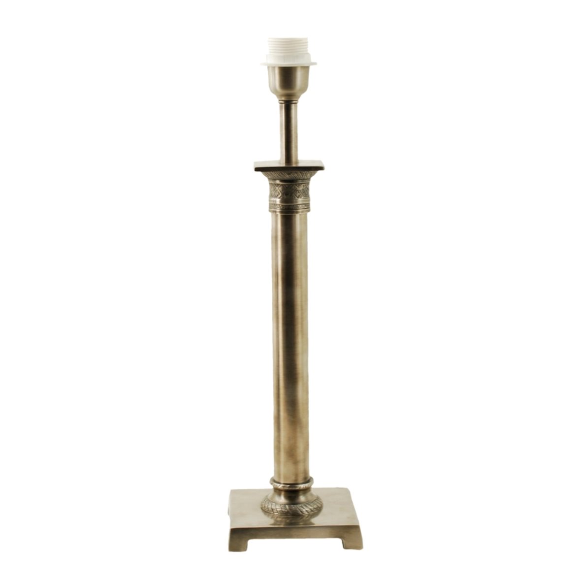 Hallbergs Belysning Palermo Lampfot L&aring;g Antik silver 11cm