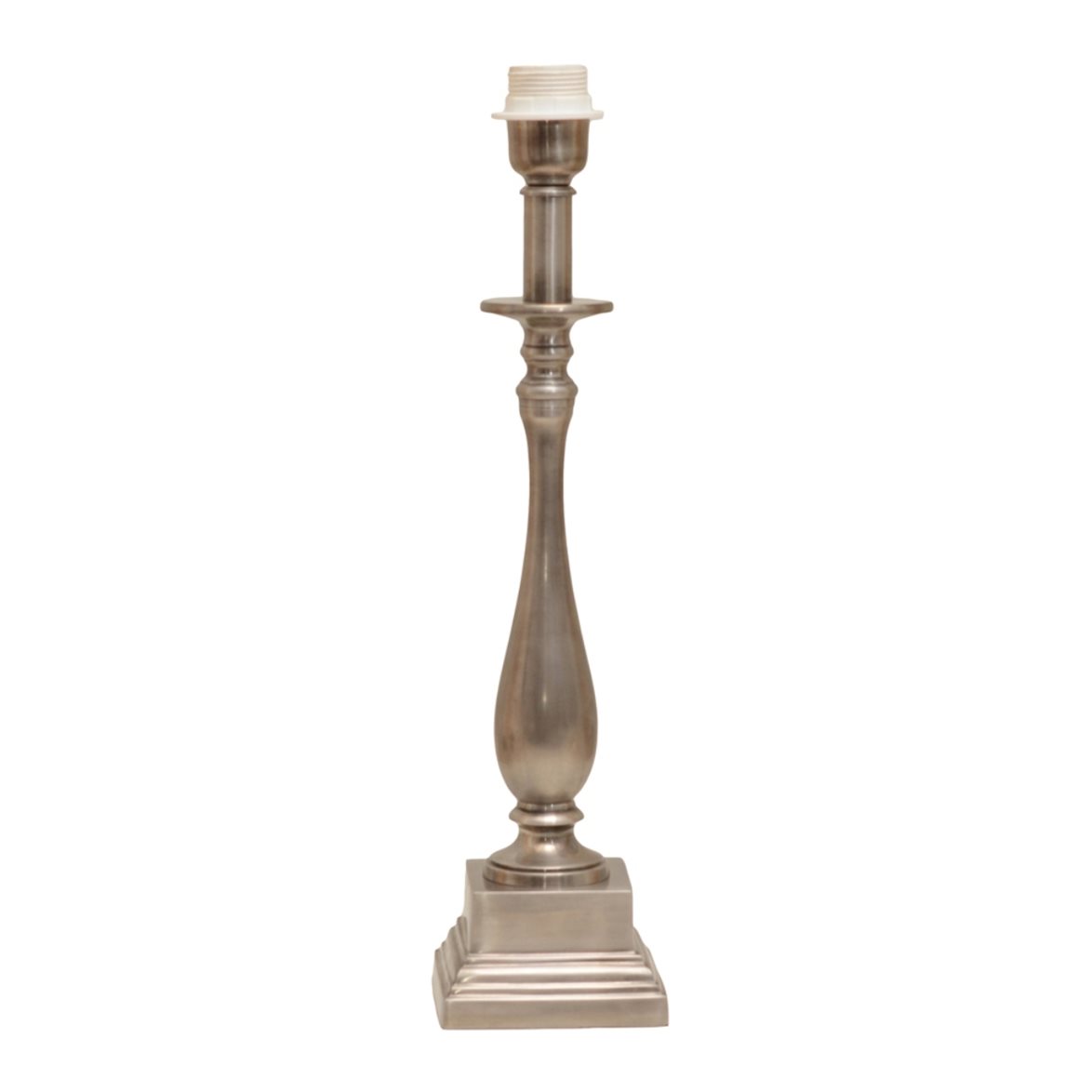 Hallbergs Belysning Strada Lampfot Låg Antik Silver 11,5cm | Inomhusbelysning - Bordslampor - Lampfötter | Lampspecialisterna
