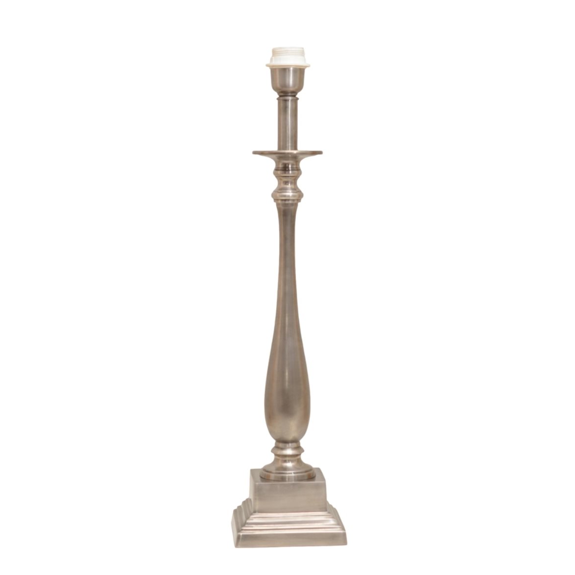 Hallbergs Belysning Strada lampfot H&ouml;g Antik Silver 14cm